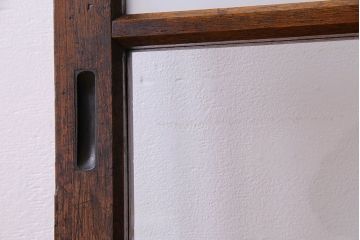 和製アンティーク　すりガラス入り!古い木のガラス戸2枚セット(2)