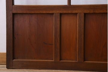 和製アンティーク　すりガラス入り!古い木のガラス戸2枚セット(2)