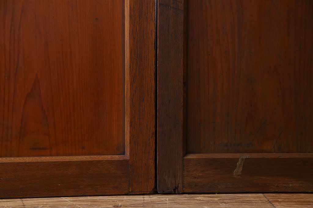 和製アンティーク　すりガラス入り!古い木のガラス戸2枚セット(2)