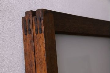 和製アンティーク　すりガラス入り!古い木のガラス戸2枚セット(2)