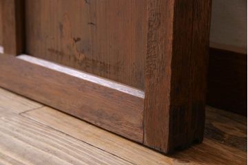 和製アンティーク　すりガラス入り!古い木のガラス戸2枚セット(2)