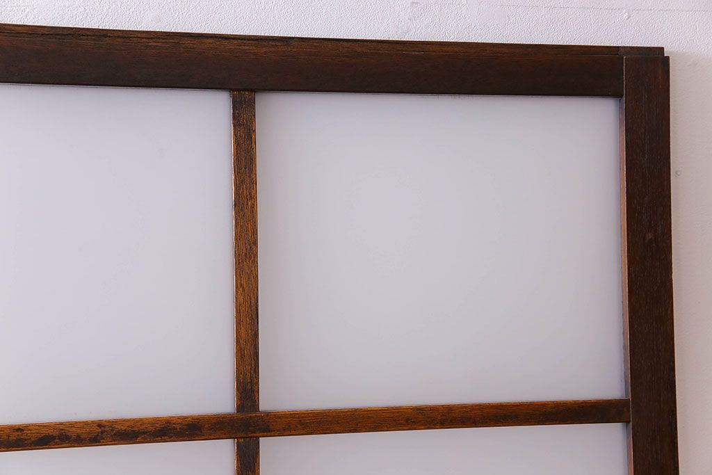 和製アンティーク　すりガラス入り!古い木のガラス戸2枚セット(2)