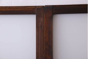 和製アンティーク　すりガラス入り!古い木のガラス戸2枚セット(2)