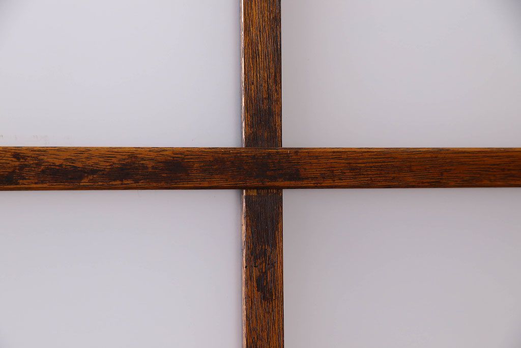 和製アンティーク　すりガラス入り!古い木のガラス戸2枚セット(2)