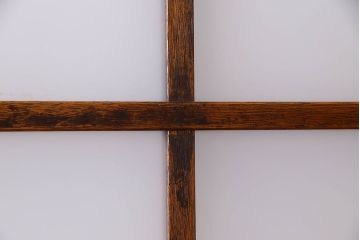 和製アンティーク　すりガラス入り!古い木のガラス戸2枚セット(2)