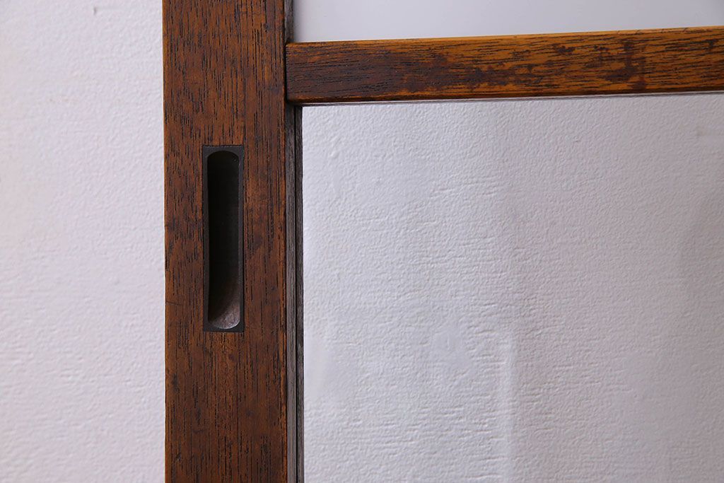 和製アンティーク　すりガラス入り!古い木のガラス戸2枚セット(2)