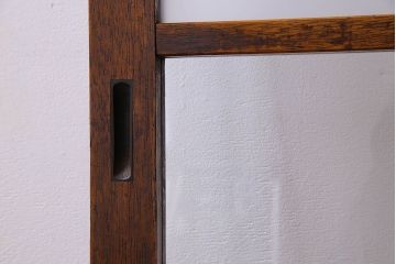 和製アンティーク　すりガラス入り!古い木のガラス戸2枚セット(2)