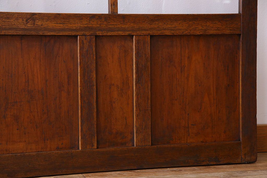 和製アンティーク　すりガラス入り!古い木のガラス戸2枚セット(2)