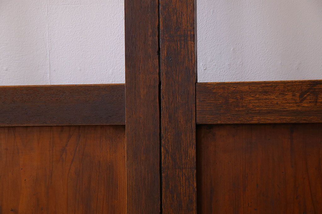 和製アンティーク　すりガラス入り!古い木のガラス戸2枚セット(2)