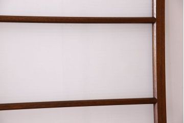 古い木のアンティークガラス戸　銀モールガラス入り