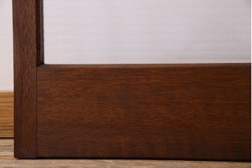 古い木のアンティークガラス戸　銀モールガラス入り