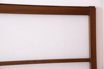 古い木のアンティークガラス戸　銀モールガラス入り