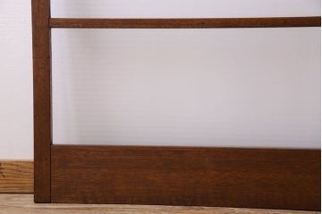 古い木のアンティークガラス戸　銀モールガラス入り