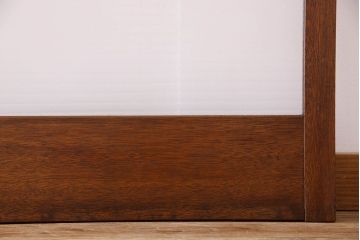 古い木のアンティークガラス戸　銀モールガラス入り