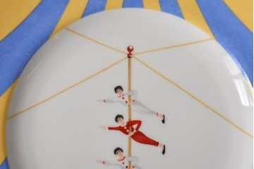 アンティーク雑貨　中古　HERMES(エルメス)　CIRCUS(サーカス)　プレート皿2枚セット