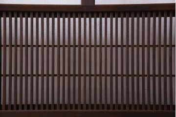 裏障子付き!クリアガラス帯の格子戸4枚セット　和製アンティーク
