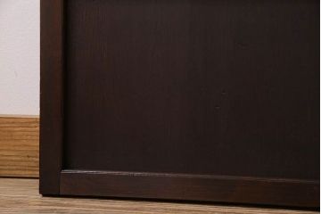 裏障子付き!クリアガラス帯の格子戸4枚セット　和製アンティーク
