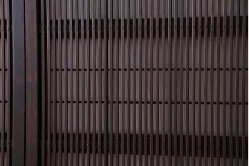 裏障子付き!クリアガラス帯の格子戸4枚セット　和製アンティーク