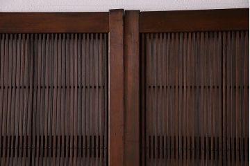 古民具・骨董　極上品　裏障子付き!上質なアンティーク万本格子戸4枚セット