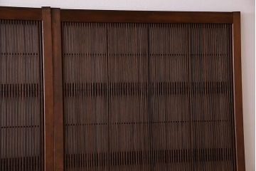 古民具・骨董　極上品　裏障子付き!上質なアンティーク万本格子戸4枚セット