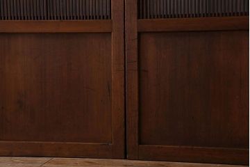 古民具・骨董　極上品　裏障子付き!上質なアンティーク万本格子戸4枚セット