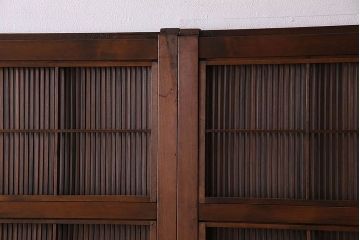 古民具・骨董　極上品　裏障子付き!上質なアンティーク万本格子戸4枚セット