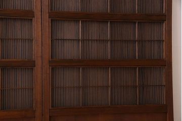 古民具・骨董　極上品　裏障子付き!上質なアンティーク万本格子戸4枚セット