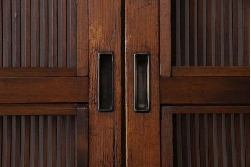 古民具・骨董　極上品　裏障子付き!上質なアンティーク万本格子戸4枚セット