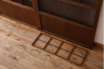 古民具・骨董　極上品　裏障子付き!上質なアンティーク万本格子戸4枚セット