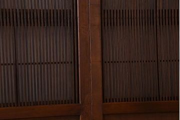 古民具・骨董　極上品　裏障子付き!上質なアンティーク万本格子戸4枚セット
