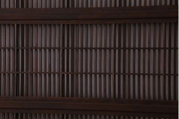 裏障子付き!クリアガラス帯の格子戸2枚セット　和製アンティーク