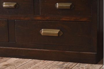 レトロ家具　昭和レトロ　ダイヤガラス!アンティーク収納棚(本箱)(2)