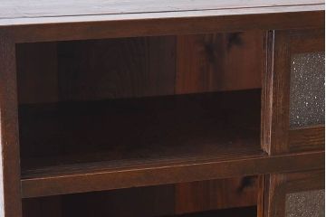 レトロ家具　昭和レトロ　ダイヤガラス!アンティーク収納棚(本箱)(2)