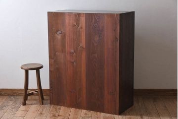 レトロ家具　昭和レトロ　ダイヤガラス!アンティーク収納棚(本箱)(2)