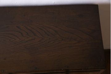 アンティーク家具　色ガラス入り!おしゃれなデザインのアンティーク本箱(ブックケース)　和製アンティーク