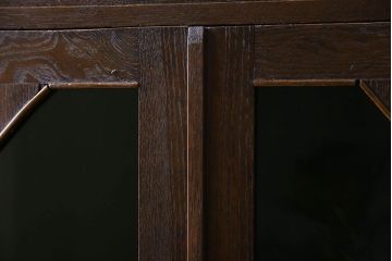 アンティーク家具　色ガラス入り!おしゃれなデザインのアンティーク本箱(ブックケース)　和製アンティーク