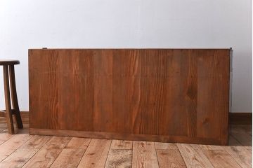 アンティーク家具　和モダン　欅玉杢材　漆塗り　古い衣装箪笥ローボード(1)