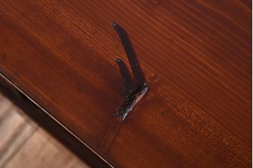 アンティーク家具　和モダン　欅玉杢材　漆塗り　古い衣装箪笥ローボード(2)