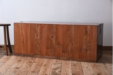 アンティーク家具　和モダン　欅玉杢材　漆塗り　古い衣装箪笥ローボード(2)