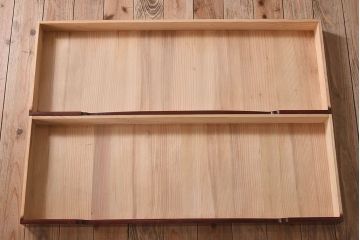 アンティーク家具　和モダン　欅玉杢材　漆塗り　古い衣装箪笥ローボード(3)