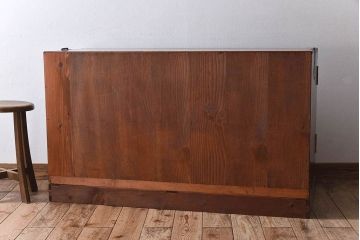アンティーク家具　和モダン　欅玉杢材　漆塗り　古い衣装箪笥ローボード(3)