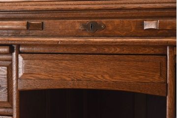 アンティーク家具　英国アンティーク!上質なロールトップデスク(ライティングビューロー、机、在宅ワーク、在宅用)