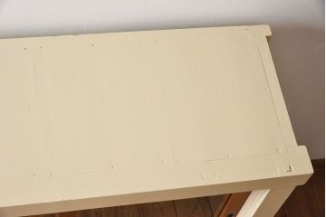 アンティーク家具　アンティークペイント　4枚引き戸　ガラス戸のおしゃれなローボード