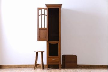アンティーク家具　オーク材　英国アンティーク　縦型キャビネット(2)