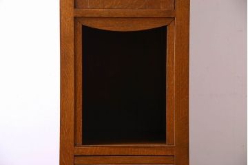 アンティーク家具　オーク材　英国アンティーク　縦型キャビネット(2)