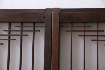 すりガラス　アンティーク　小さなガラス戸(明り取り・窓)2枚セット