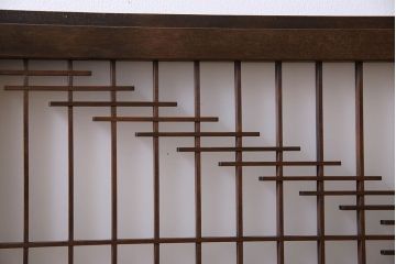すりガラス　アンティーク　小さなガラス戸(明り取り・窓)2枚セット