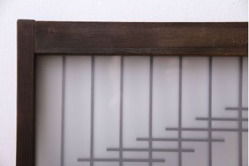 すりガラス　アンティーク　小さなガラス戸(明り取り・窓)2枚セット