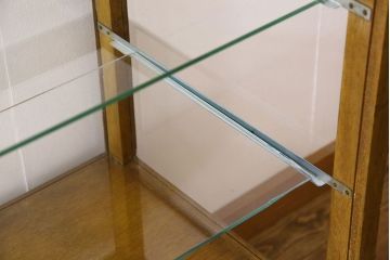 アンティーク家具　ナラ材　アンティーク　脚付き　ガラスケース