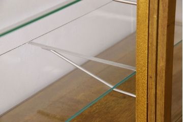 アンティーク家具　ナラ材　アンティーク　脚付き　ガラスケース